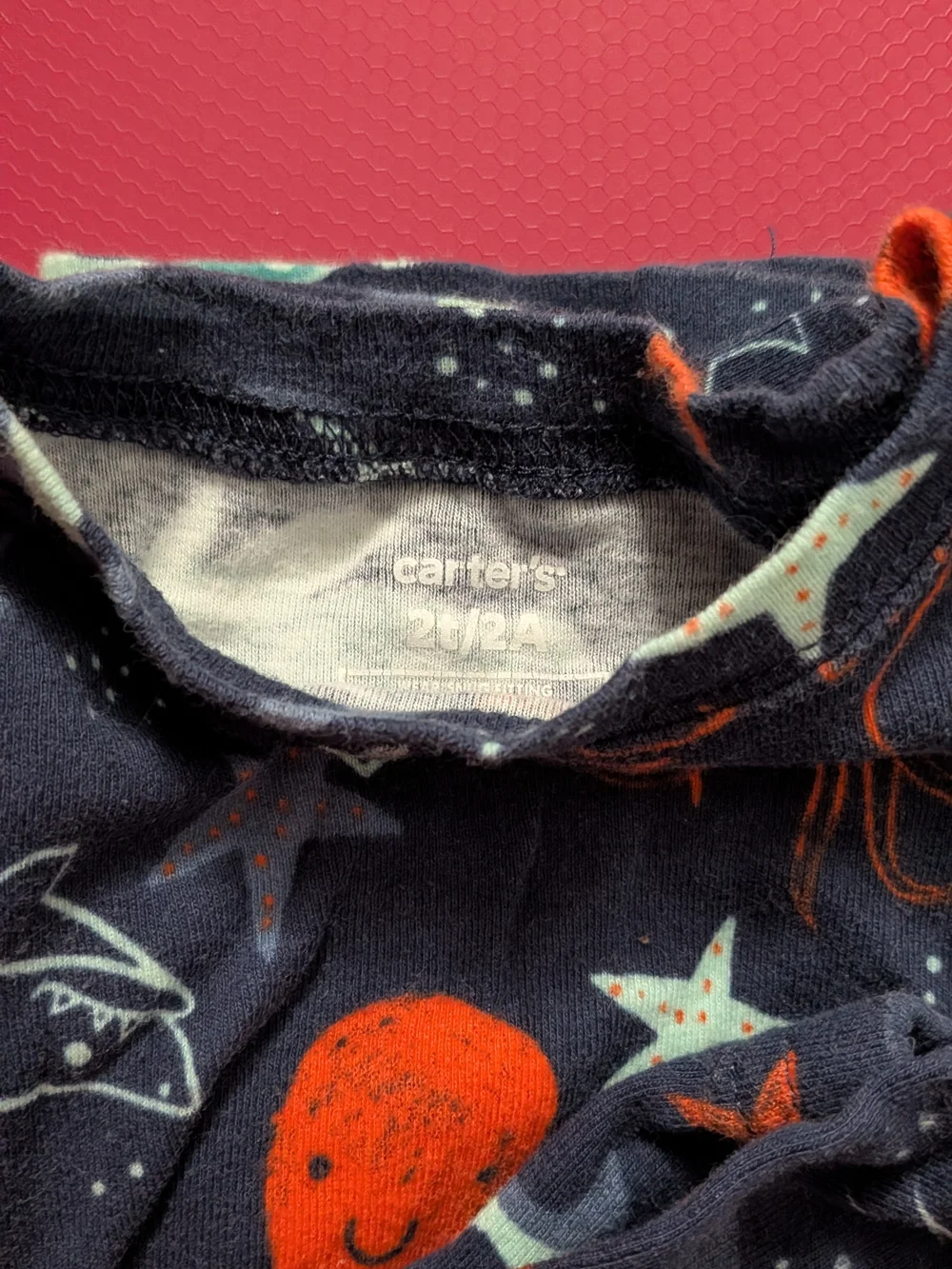 Carter's Navy Sleep Top with Orange & Mint Sea Creatures